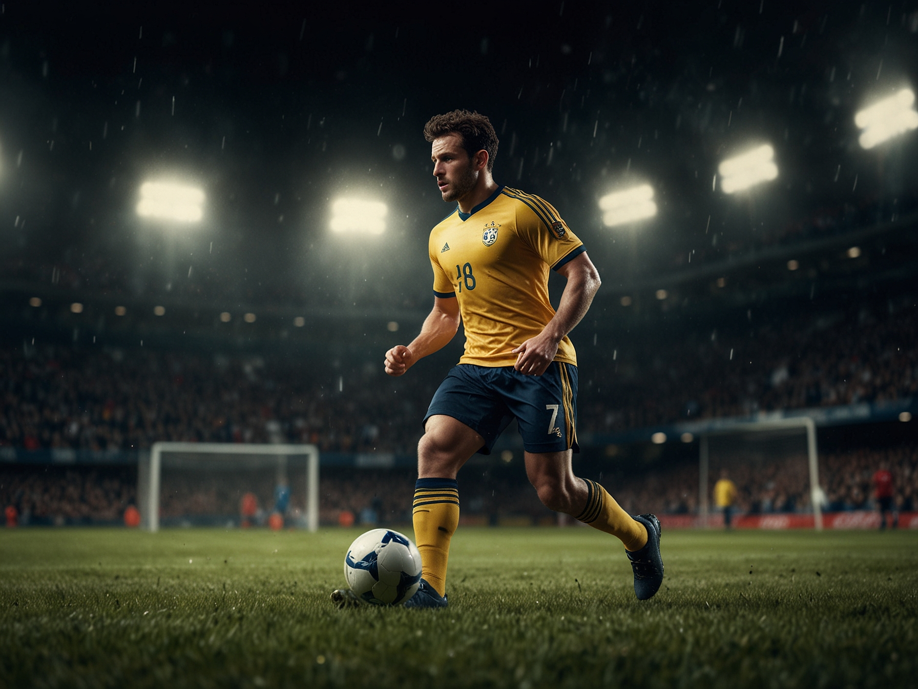 Fotbollsspelare i rörelse banner